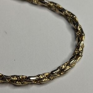 Vintage Golden Tone Twisted Link Textured Chain Necklace Almost 30" Tiny Dots
